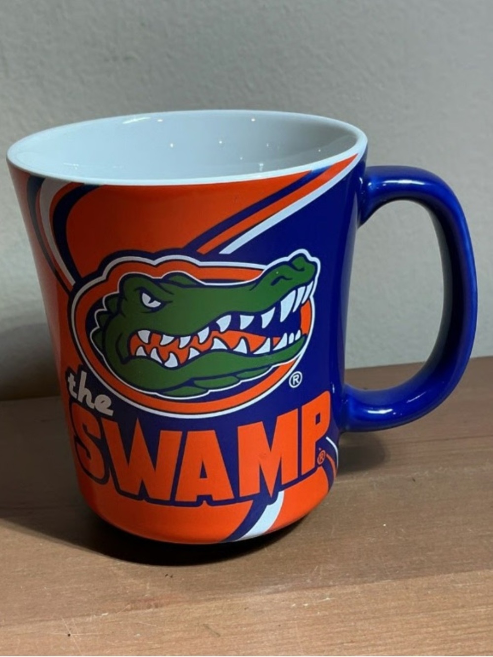 University-Themed Orange & Blue Ceramic Coffee Mug - The Swamp